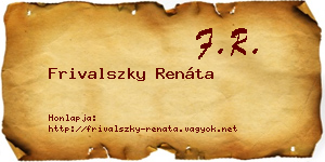 Frivalszky Renáta névjegykártya