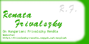 renata frivalszky business card